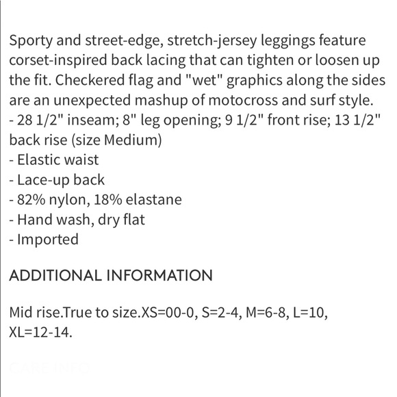 Rihanna FENTY Puma Leggings Back Lace-Up NWT - Picture 5 of 6